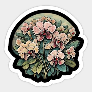 Orchid Vintage Retro Wildflower Flora Bloom Blossom Sticker